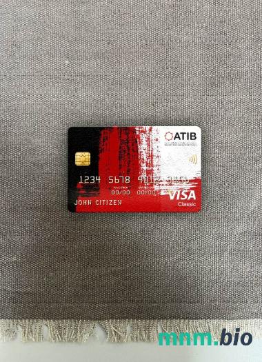 Libya Assaray (ATIB) bank visa classic card wygląd fotograficzny skan PSD + zdjęcie